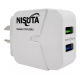 CARGADOR NISUTA 2P USB 2.4AM MICRO USB 1MT NSFU524UM