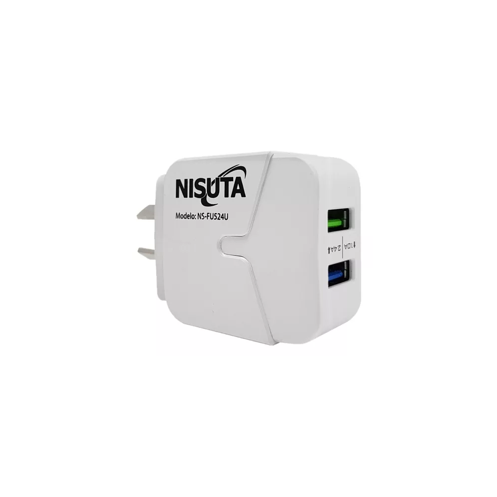 CARGADOR NISUTA 2P USB 2.4AM MICRO USB 1MT NSFU524UM