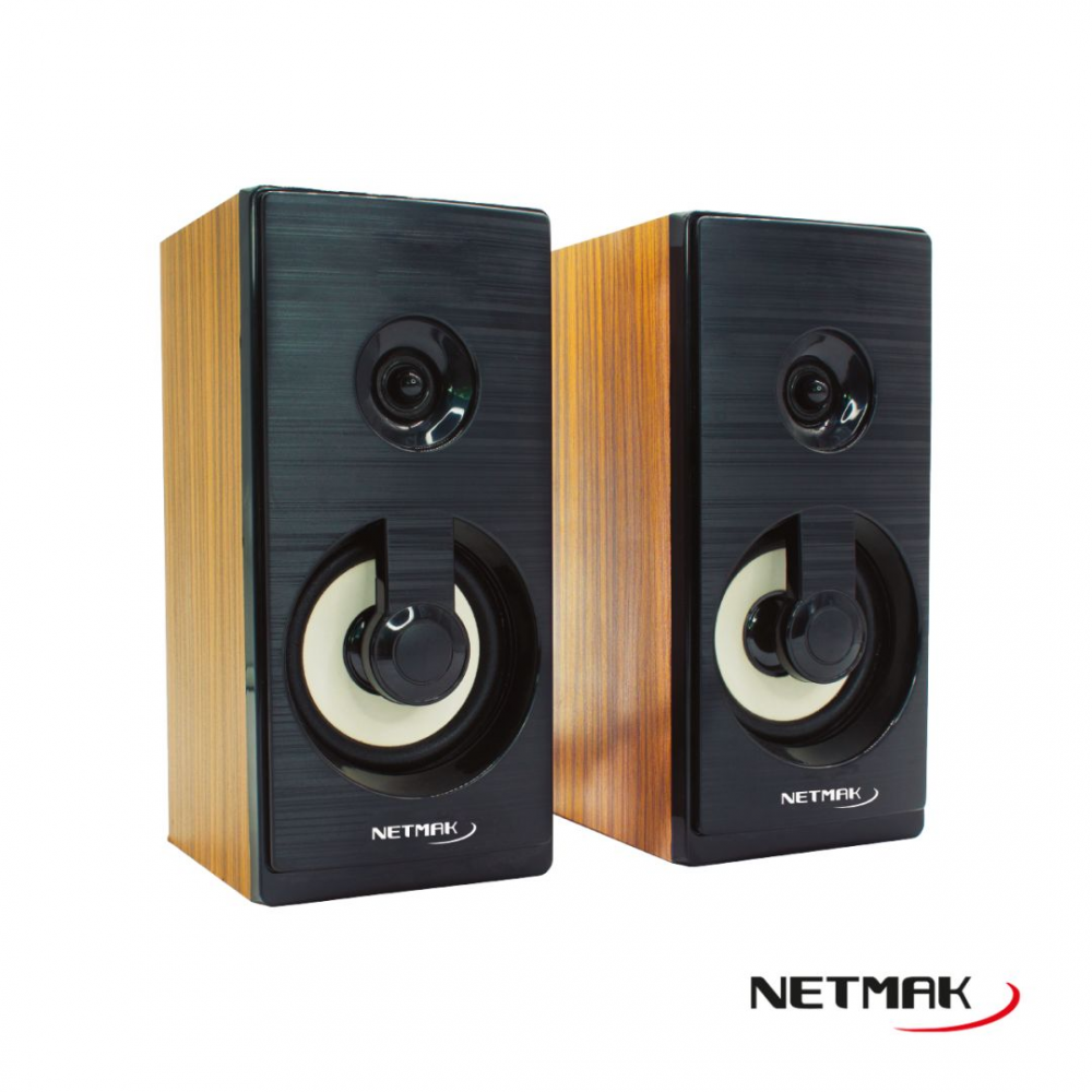 PARLANTE NETMAK NM-BORA USB 2.0 MADERA