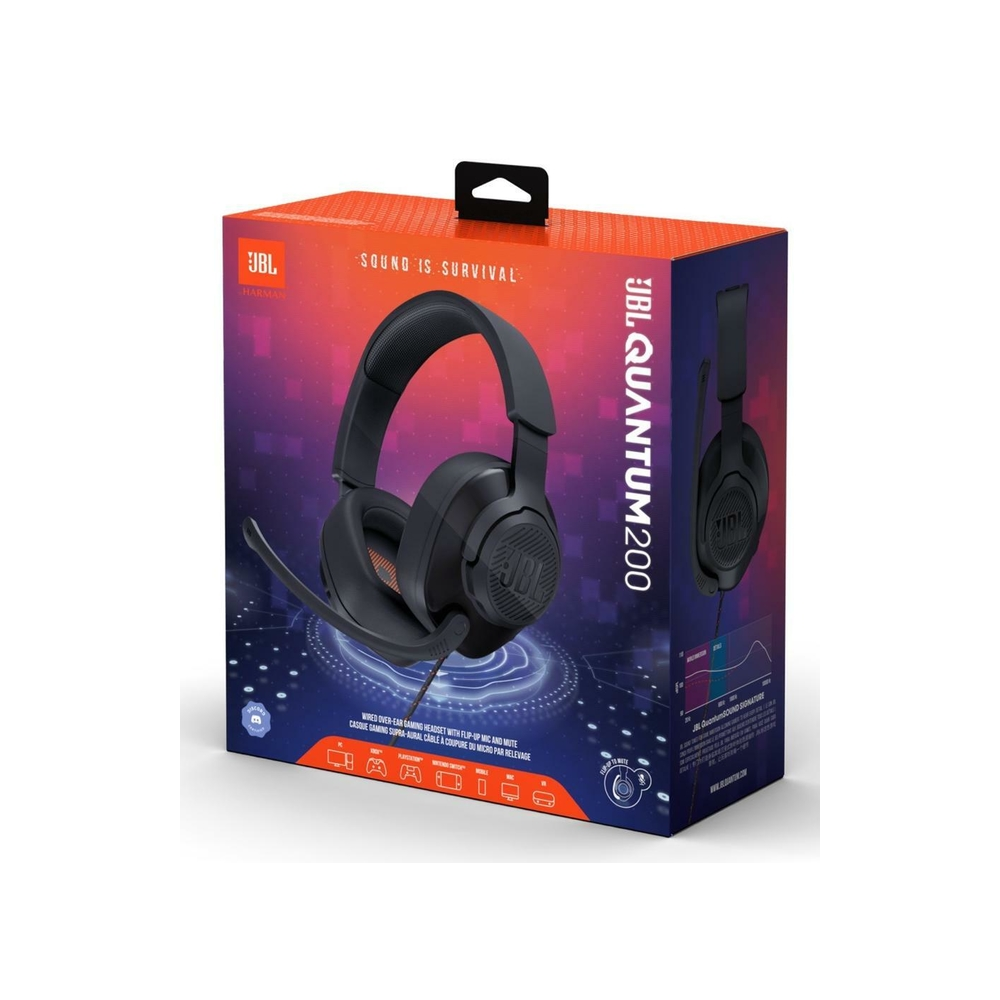 AURICULAR JBL QUANTUM 200 CON MICROFONO Y ADAP