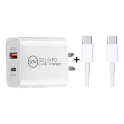 CARGADOR USB CARGA RAPIDA QC3.0 C/ CABLE IPHONE