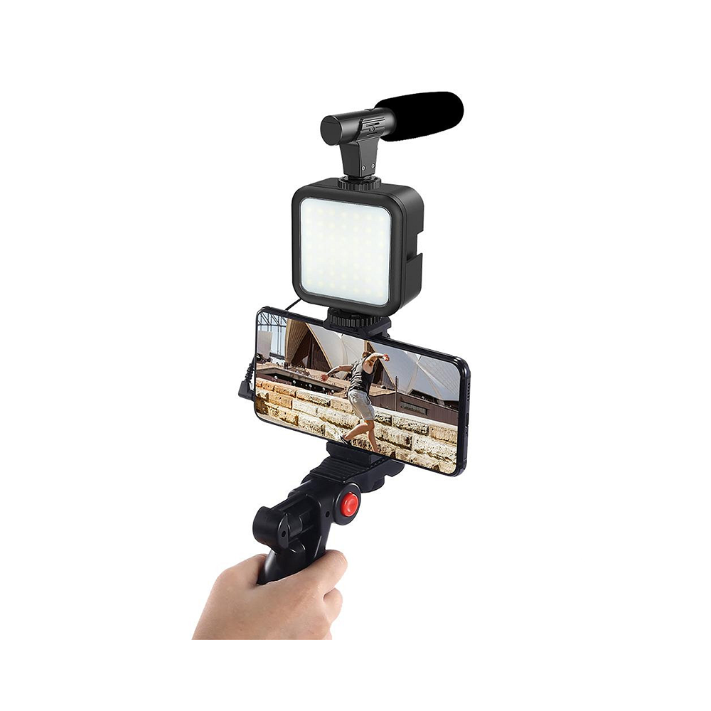 KIT STREAMING SOPORTE+LUZ LED+MICROFONO+TRIPODE NM-STREAM