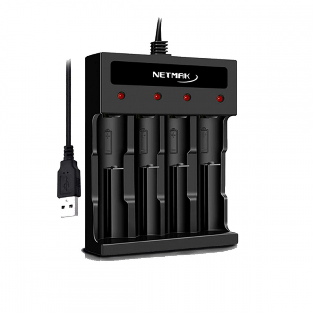 CARGADOR DE PILAS NETMAK USB 4 PILAS AA-AAA NM-CH5