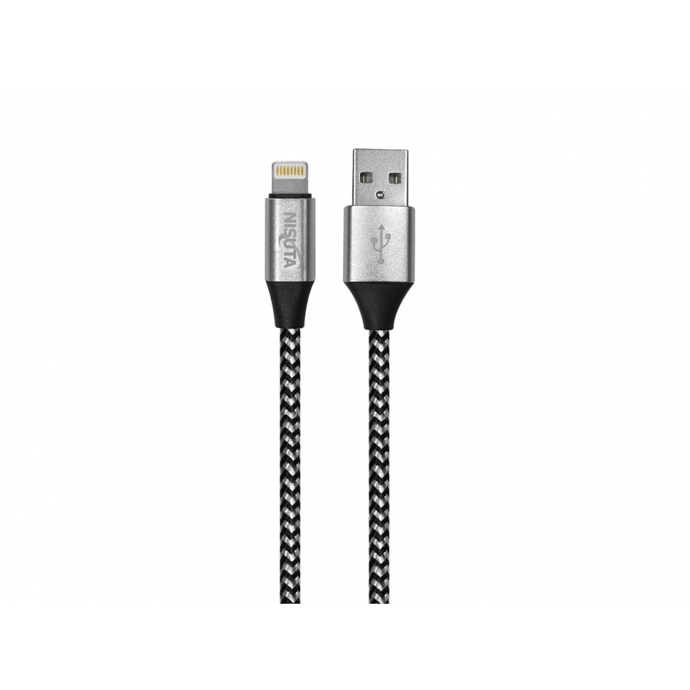 CABLE USB A LIGHTING 1M 2.4A MALLA TELA NSCATEIP