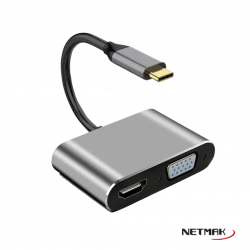 HUB ADAPTADOR TIPO C 4 EN 1 NM-4EN1