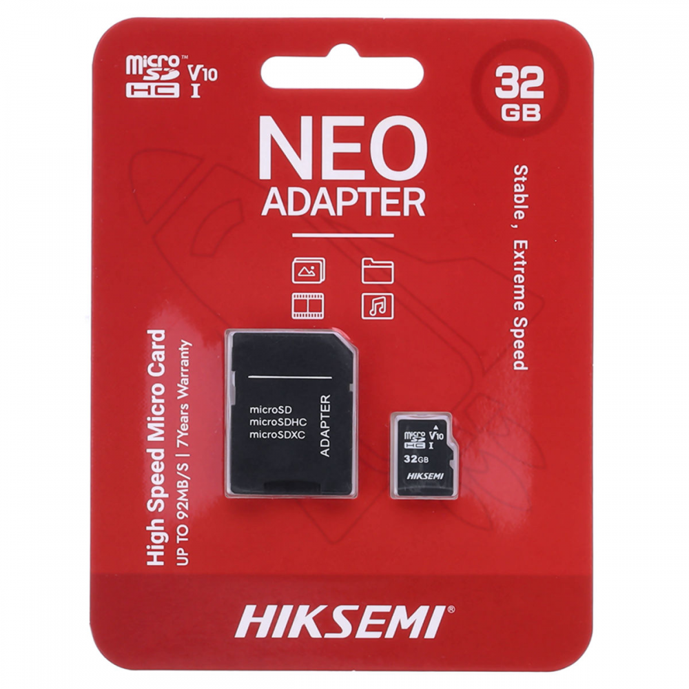 MEM FLASH 32GB HIKSEMI NEO MICROSDHC HS-TF-C1