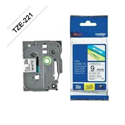 CINTA BROTHER TZE221 9MM NEGRO/BLANCO ADHESIVO SIMPLE