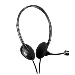 AURICULAR C/MIC VOLKANO CHAT 2 STEREO - VK-20151-BK