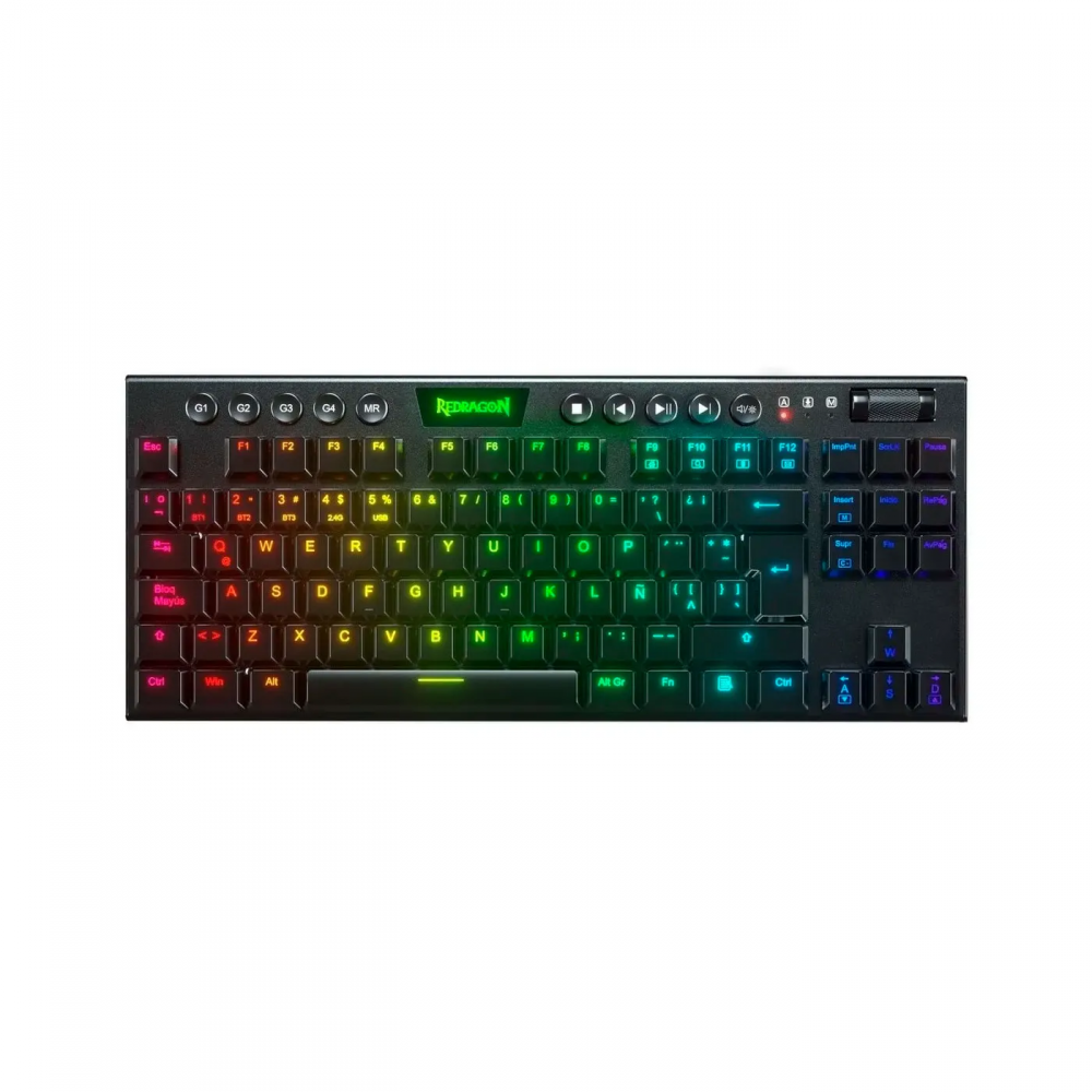 TECLADO REDRAGON HORUS TKL WIRELESS RED SWITCHES K621-RGB-SP