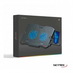 BASE P/NOTEBOOK NETMAK DOBLE COOLER GAMER NM-N134