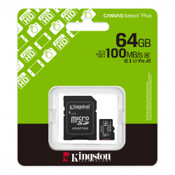 MEM FLASH 64GB KINGSTON SDCS3/64GB CANVAS S PLUS CL10 100MBS
